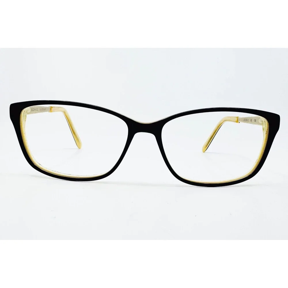 Jill Stuart Eyeglasses Womens Black Gold JS 320-2 Cat Eye 53-14-135